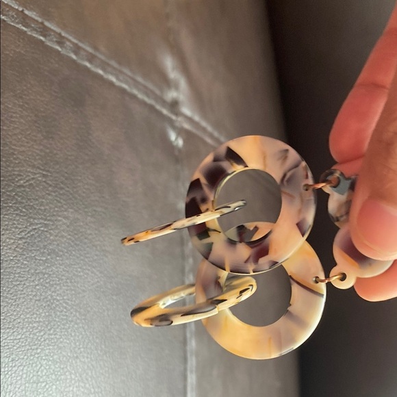 Acrylic Teardrop Earrings with Crystal Accents - Picture 4 of 6